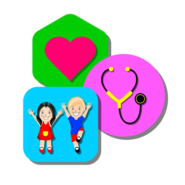 Λογότυπο παιδίατρος παιδιά κλινική — Διανυσματικό Αρχείο