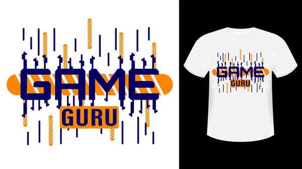 Gra guru Print T-shirt — Wektor stockowy