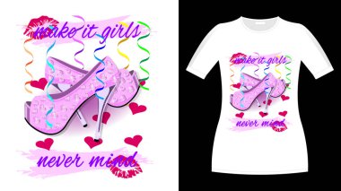 Payetlerli ayakkabılar. Kızlar slogan baskı gömlek