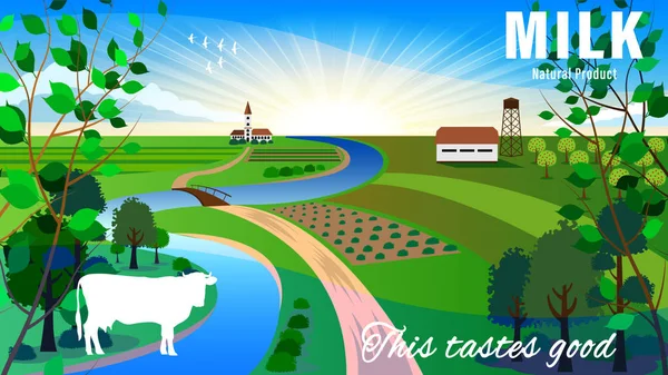 Çiftlik, ülke renkli manzara.