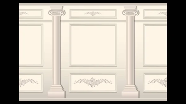 Stucco wall panel moulding with columns seamless — Stock Illustration Stucco wall panel moulding with columns seamless Vector Graphics