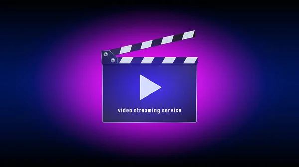 Service de streaming vidéo. Clapboard vecteur de conception réaliste — Image vectorielle