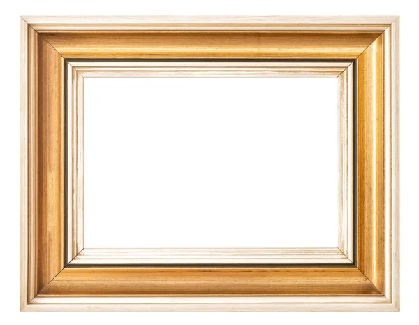孤立的白色背景上的老式金色相框 — 图库照片