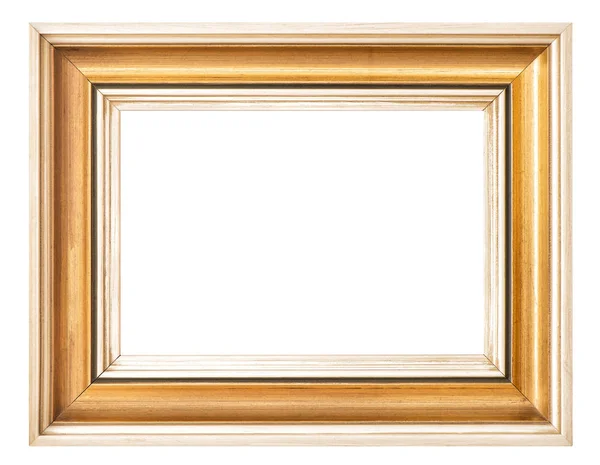 Vintage Golden Afbeeldingsframe Geïsoleerd Witte Achtergrond — Stockfoto