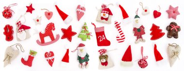 Noel dekorasyonu ve beyaz arka plan süsler