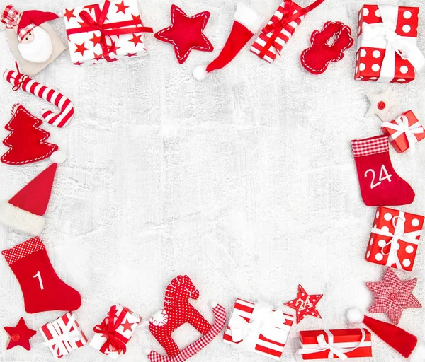 Christmas Decoration Gift Boxes Holidays Background Copy Space — Stock Photo, Image