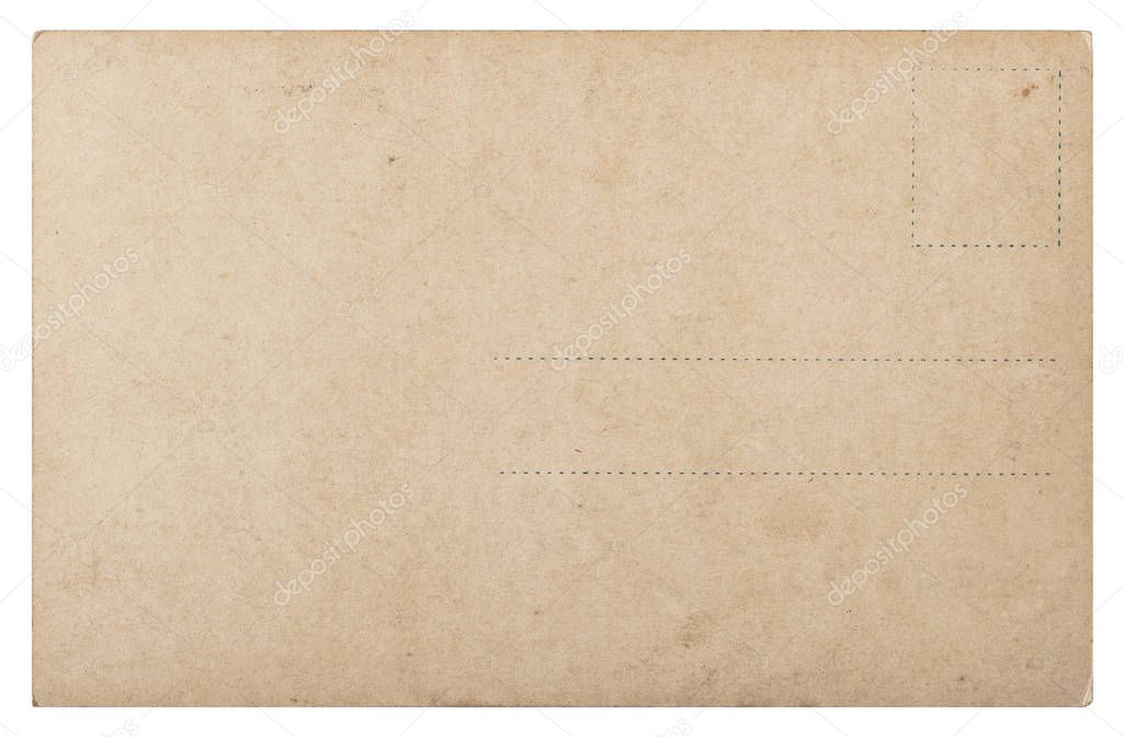 Used antique postcard mail. Vintage retro style paper background