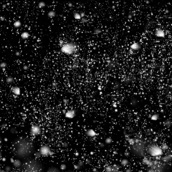 Black Background Falling Snow Effect Winter Night — Stock Photo, Image