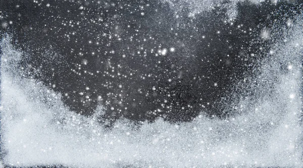 Sfondo Invernale Bianca Neve Che Cade Buio — Foto Stock