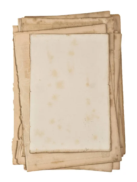Gebrauchte Papierbögen Alte Buchseiten Mit Isolierten Kanten Auf Weißem Hintergrund — Stockfoto