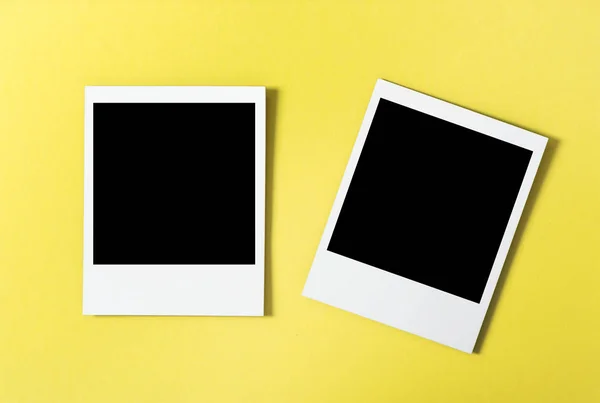 Retro Style Photo Frames Yellow Background — Stock Photo, Image