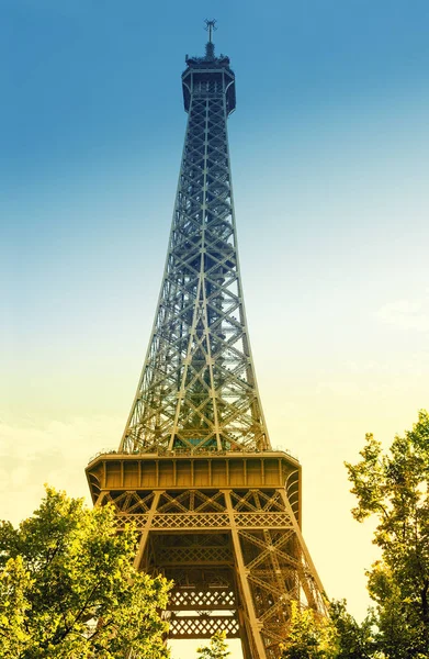 Toren Van Eiffel Parijs Frankrijk Frans Landmark Vintage Stijl Gestemde — Stockfoto