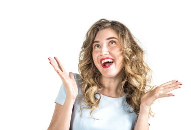 Portre gülümseyen sevimli kız İfade duygu olumlu duygu