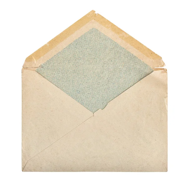 Papel usado post envelope correio isolado fundo branco — Fotografia de Stock
