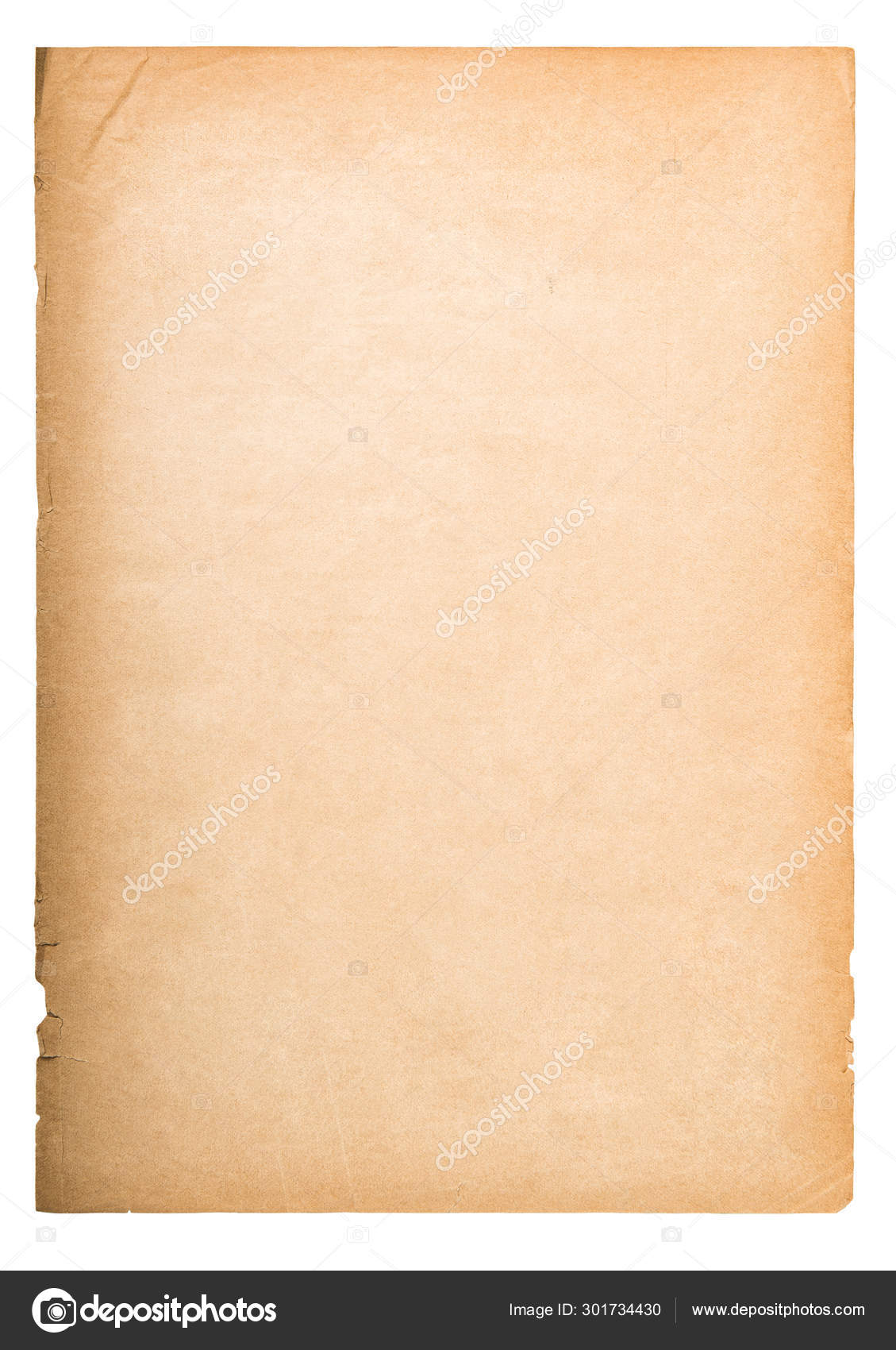Used paper sheet Old book page isolated white background Stock Photo by  ©LiliGraphie 301734430