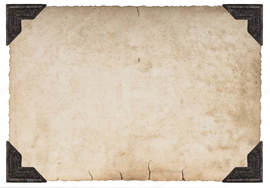 Used card paper texture photo corner isolated