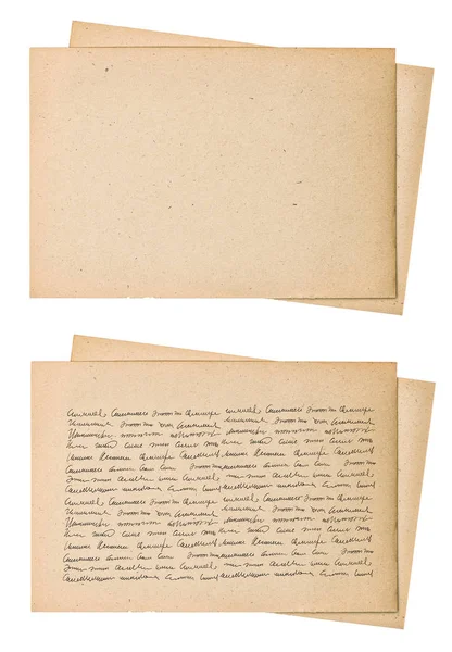Old paper sheets unreadable handwritten text — Stock Photo, Image