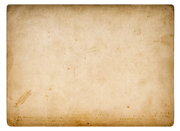 Folha de papel usado Cartão velho manchas vinheta isolada — Fotografia de Stock