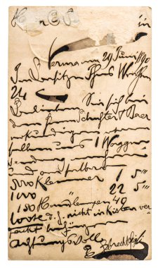 Eski kağıt arkaplan Eski kartpostal el yazısı unreadi