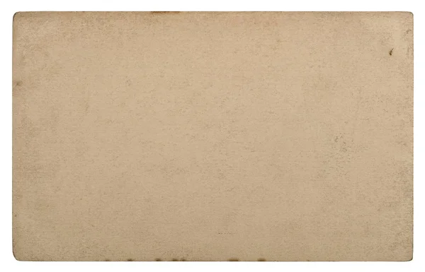 Použitý list papíru Staré lepenky skvrny izolované bílé pozadí — Stock fotografie