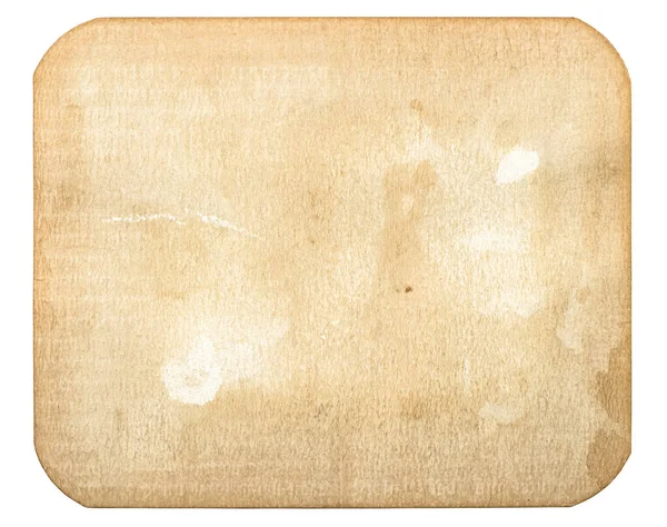 Gebrauchte Papierkarte Alte Pappe Mit Flecken Isoliert Auf Weißem Hintergrund — Stockfoto