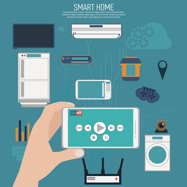Smart home. Flat design style vector illustration — Stock Vector