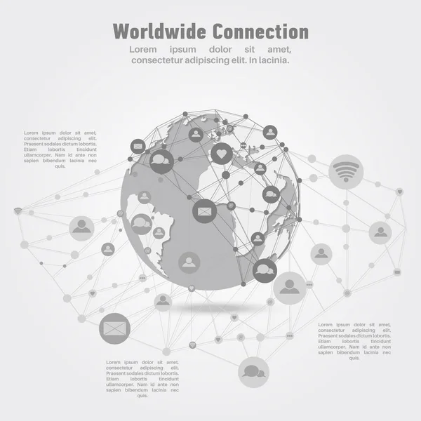 Wereldwijd netwerkverbinding. — Stockvector