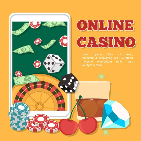 Online Casino Concept — Stock Vector