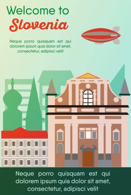 Seyahat yerler kartı. Slovenya gezisi