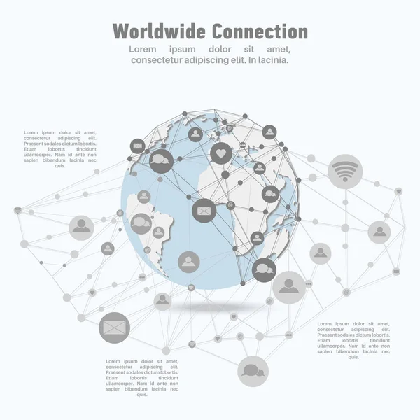 Världsomspännande nätverksanslutning. — Stock vektor