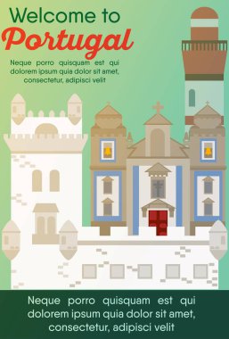 Seyahat yerler kartı. Portekiz gezisi