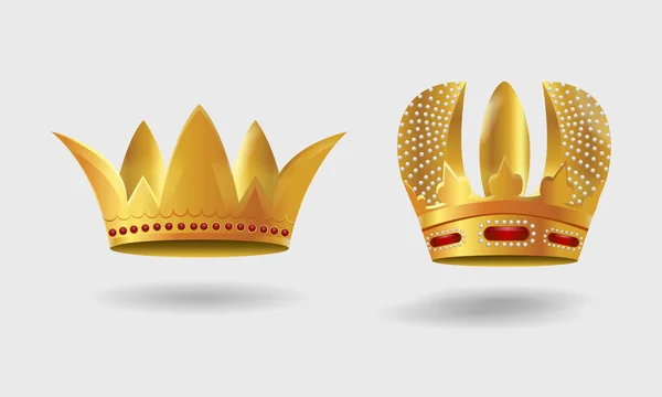 Set van Koninklijke gouden kroon met de Gradient Mesh — Stockvector