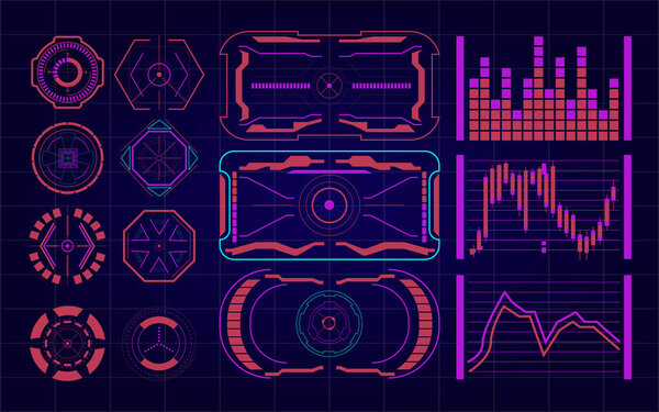 Set of Futuristic user interface Elements.