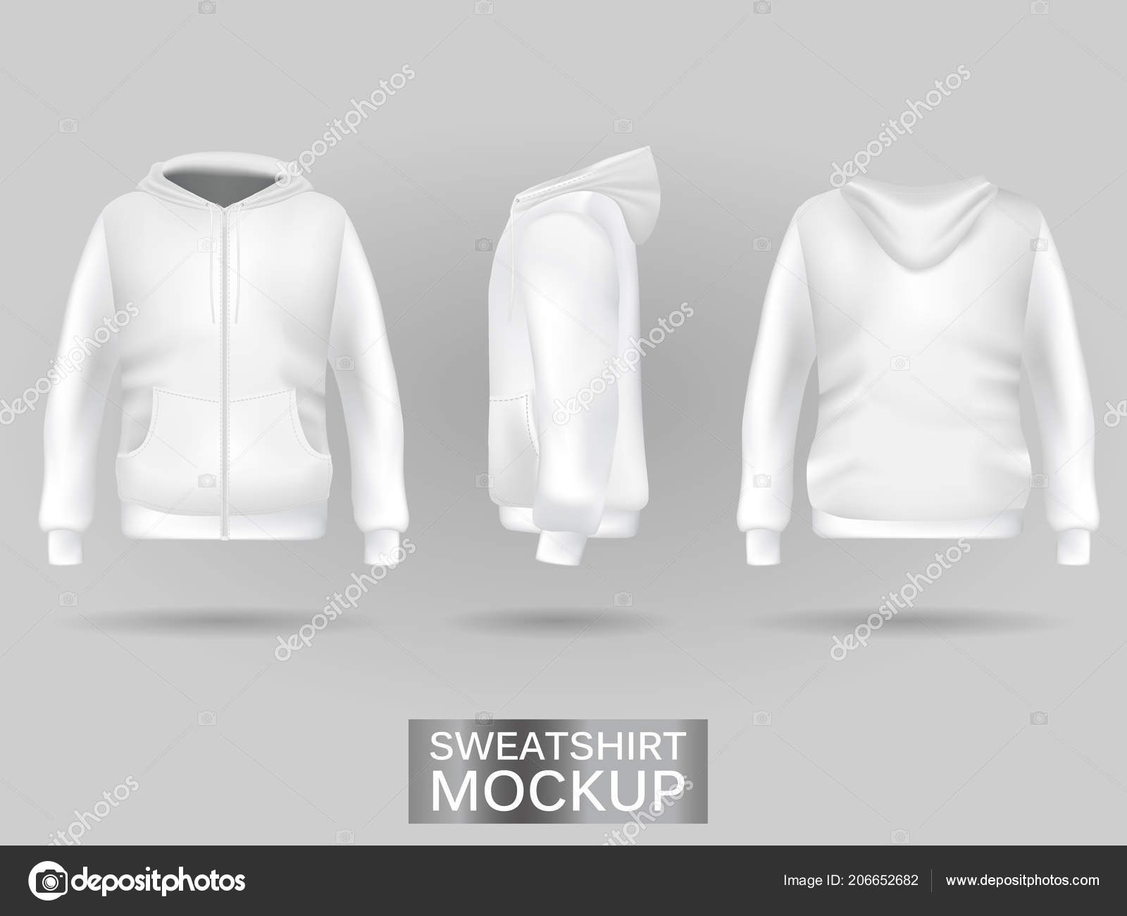 White sweatshirt hoodie template Stock Vector Image by ©kololo15 #206652682