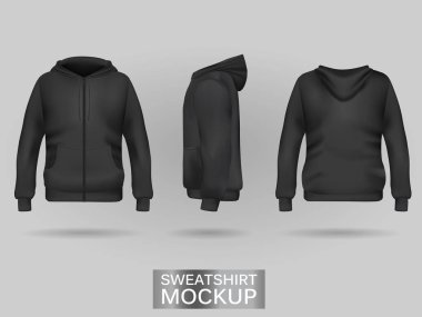 Siyah kazak hoodie şablonu