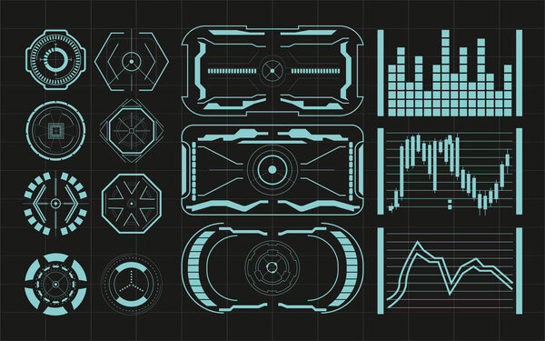 Set of Futuristic user interface Elements.