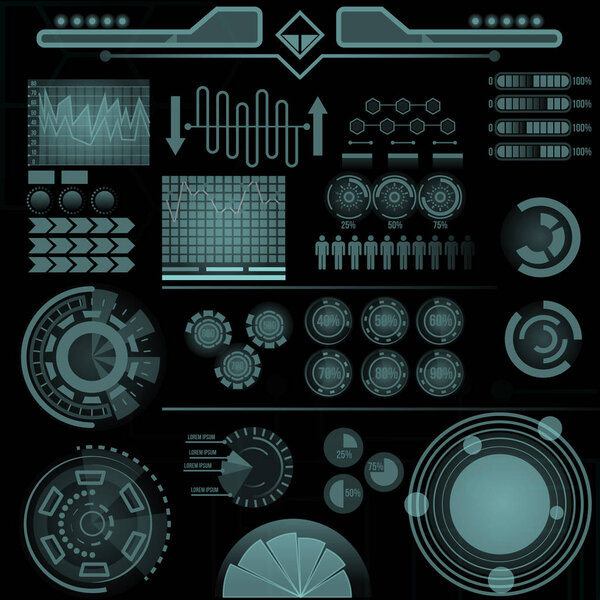 Set of Futuristic user interface Elements.