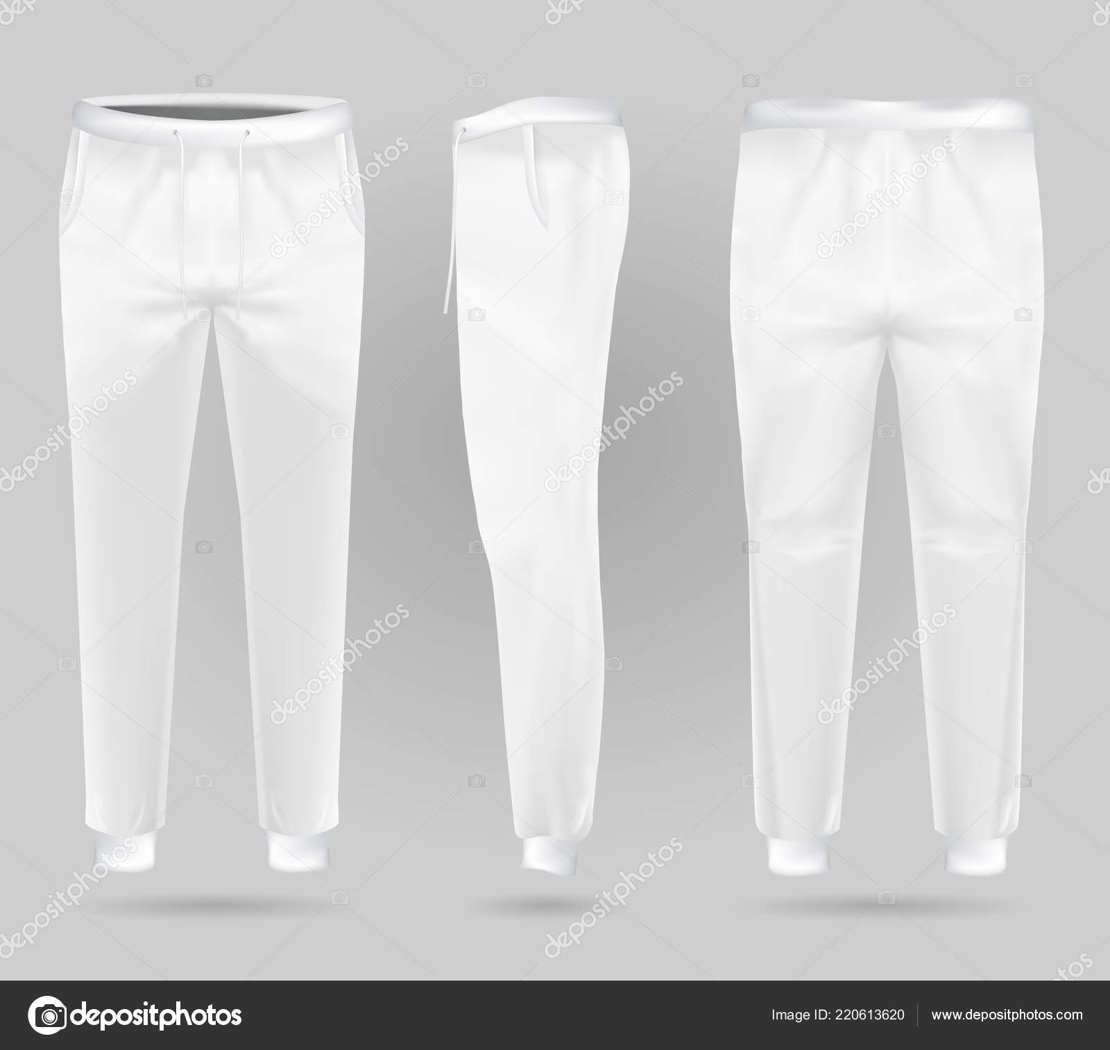 Vector: sports trouser | White sports trousers. Sports sweatpants ...