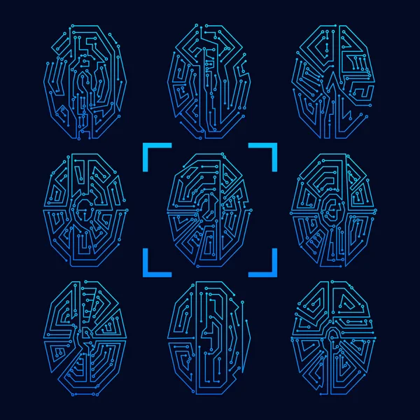 fingerprint identity person touch ID in chip style.