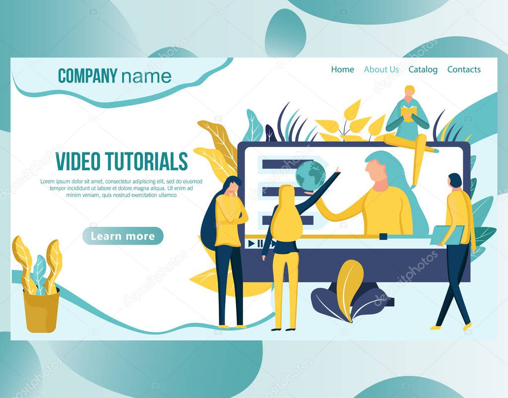 Web page design template for online education, distance courses, e-learning,