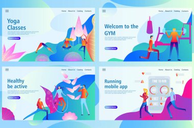 Beden eğitimi ve spor aktiviteleri için Web açılış sayfası şablonu