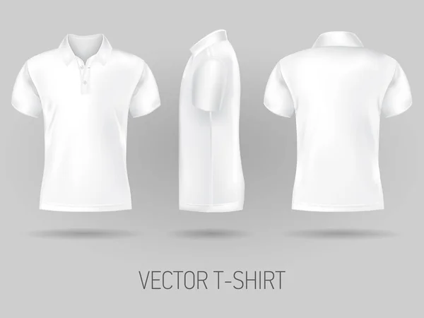 Blanco de manga corta plantillas de diseño de polo. maqueta vectorial — Vector de stock