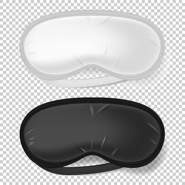 Witte en zwarte blinddoek. mock up van het masker te slapen — Stockvector