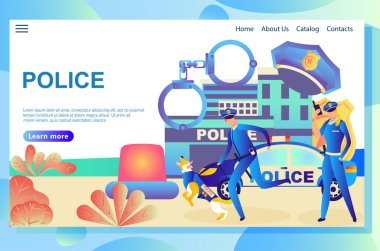 Web sayfasının illüstrasyonu, polis departmanı