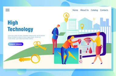 teknolojik akıllı şehir web sayfası konsepti