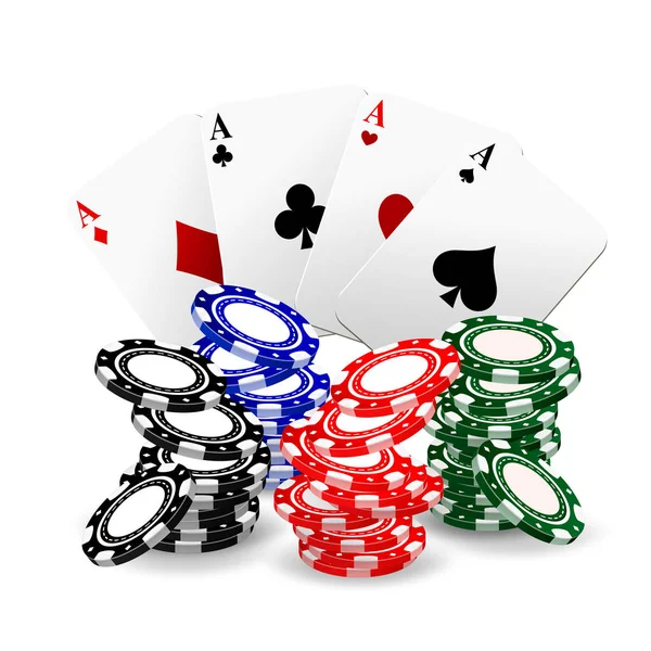 Realistic poker set — Stock Vector