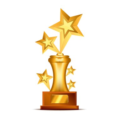 Gerçekçi altın, kupa kupası veya ödül şampiyonlar için metin plaka ile. Spor kazananlar kupası.