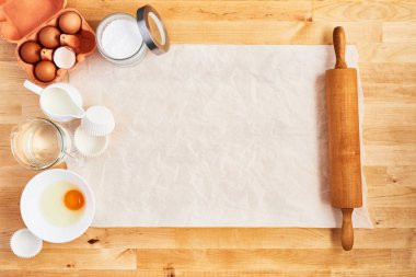 Gıda katkı maddeleri ve mutfak mutfak eşyaları arka plan