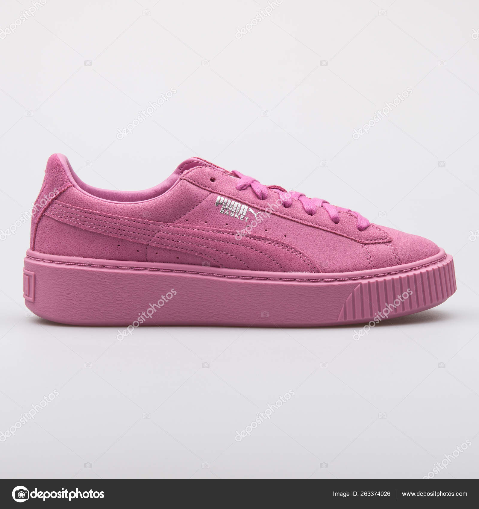 puma basket platform pink