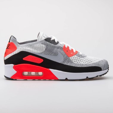 Nike Air Max 90 Ultra 2.0 Flyknit beyaz, gri, siyah ve parlak 